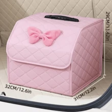 Foldable Multifunctional Storage Box With Bow Design, Suitable For Car Trunk And Home, Food & Toy Storage Box, Space-Saving