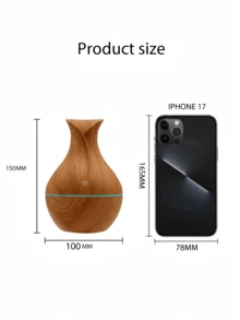 1 件 USB 花瓶加湿器，200 毫升迷你家居和办公桌面便携式木纹芳香扩散器，空气净化器 - 彩色 - 查看 6