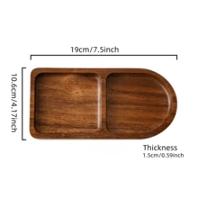 独特隔层木托盘 - 复古风格小吃盘，适合盛放甜点、小吃、面包、披萨、奶酪、水果等。| 万圣节、圣诞节和生日派对的必备之选，（食品材质），礼品托盘，优质木托盘，多功能厨房用品，家居装饰