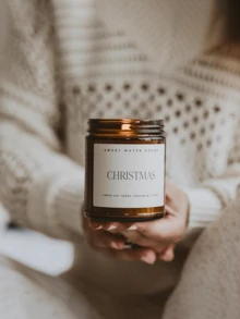 1pc Glass Jar Scented Candle, Autumn Winter Home Decor, Photography Prop, Perfect For Yoga, Camping Essential For Outdoor Lovers, Ideal Birthday, Valentine's, Halloween & Christmas Gift"