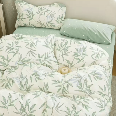 3 Stücke/Set 100% Baumwolle Bettbezug & Kissenbezug Set, geeignet für alle Jahreszeiten