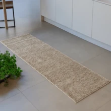 Tapete Passadeira Antiderrapante Pelo Macio Luxo Decoração para Corredor e Beira de Cama Classic Oásis - Bege - Visão 9