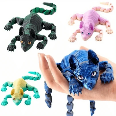 1 tượng mèo Sphinx in 3D, màu mắt ngẫu nhiên, thích hợp trang trí bảng điều khiển ô tô, đồ trang trí sống động như thật với các chi có thể cử động, vật trang trí nhà lý tưởng cho người yêu mèo và nhà sưu tập.