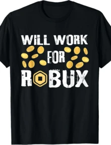 I Will Work For ROBUX . Saying For The Blockchain And Token T-Shirt - màu đen - Xem 1