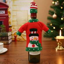 Chapéus de Natal com desenhos animados, moletons, capa para garrafa de vinho, Papai Noel, boneco de neve, alce, Natal, feliz Natal, jantar, decoração para festa