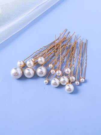18pcs Elegant Pearl Hair Clips Bridal Hair Accessories Set