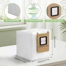 أكياس الغبار المتوافقة مع Eufy E28 Omni و Eufy E25 Omni Robot Vacuum ، سعة كبيرة 3 لتر ، تصميم مقاوم للتمزق من 4 طبقات ، أكياس شفط E28 Omni / E25 Omni