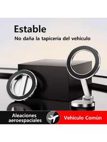 Soporte Magnético Para Coche Estable Antichoque Plegable,Soporte Magnetico Para iPhone, Galaxy, Celulares, Elegante Soporte Para Automovil - Plateado - Ver 4