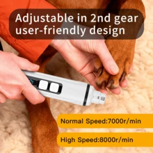 1 قطعة، مزيل أظافر كهربائي للكلاب والقطط بسرعتين مطور لعام 2025 مع ضوء LED وشاشة بطارية - هادئ لاسلكي قابل للشحن عبر USB محمول وبدون ألم لتشذيب أظافر الحيوانات الأليفة الصغيرة والكبيرة ذات الأظافر السميكة والأرجل الحساسة، لاستخدام يومي