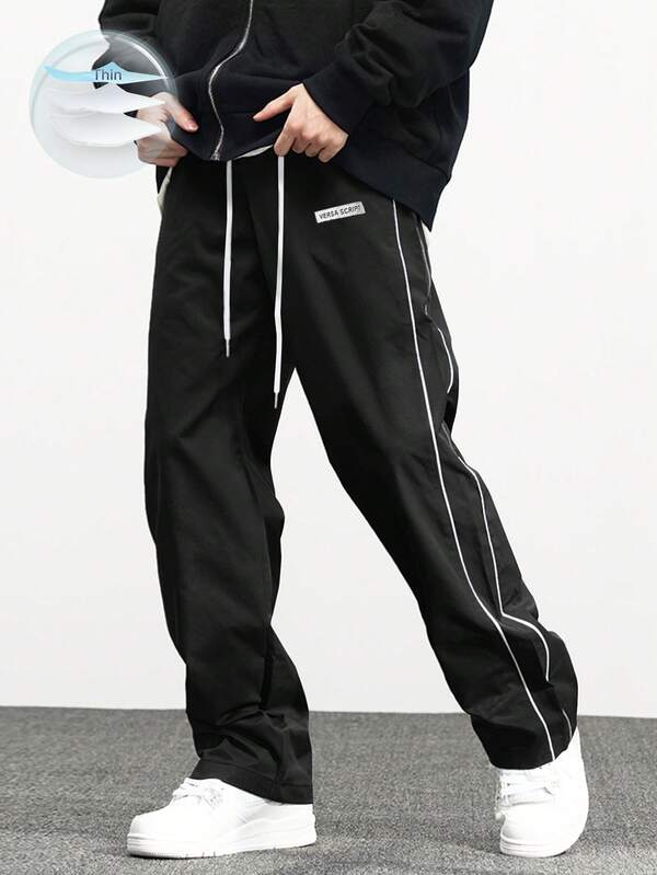 One Pair Of Men's Casual Sport Long Pants, With A Loose Straight-Leg Fit And A Sense Of Drape. They Are Suitable For Both Indoor And Outdoor Activities, And Can Be Used As A Couple's Gift. The Material Is 100% Polyester. It Comes With A Drawstring Waistband For Easy Adjustment, And There Are Various Colors To Choose From.