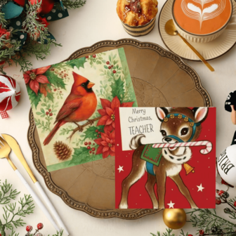 20/40pcs Christmas-Themed Napkins, 2-Layer Disposable Tissues, Lifelike Redfinches Perching On Holly Branches, Snuggling Up To Flowers, Red-Background Elk, Blessings, Vividly Designed Patterns, Suitable For Christmas, Paper-Cutting, Parties, Desserts, Etc., Perfect Choice For Celebration And Seasonal Table Settings, Christmas Decoration