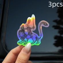 Lustiger mittelalterlicher Ritter-Hase, der auf einem Löwen reitet, Vinyl Aufkleber - verspieltes Fantasy-Design mit Schwert & Schild, Vinyl für Handyhüllen, Laptops, Koffer, Schutzhelme, Trinkgläser - einzigartiges Geschenk