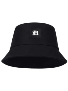 1 件男女通用哥特式字母刺绣渔夫帽，户外休闲帽，春秋季 - 黑色 - 查看 5