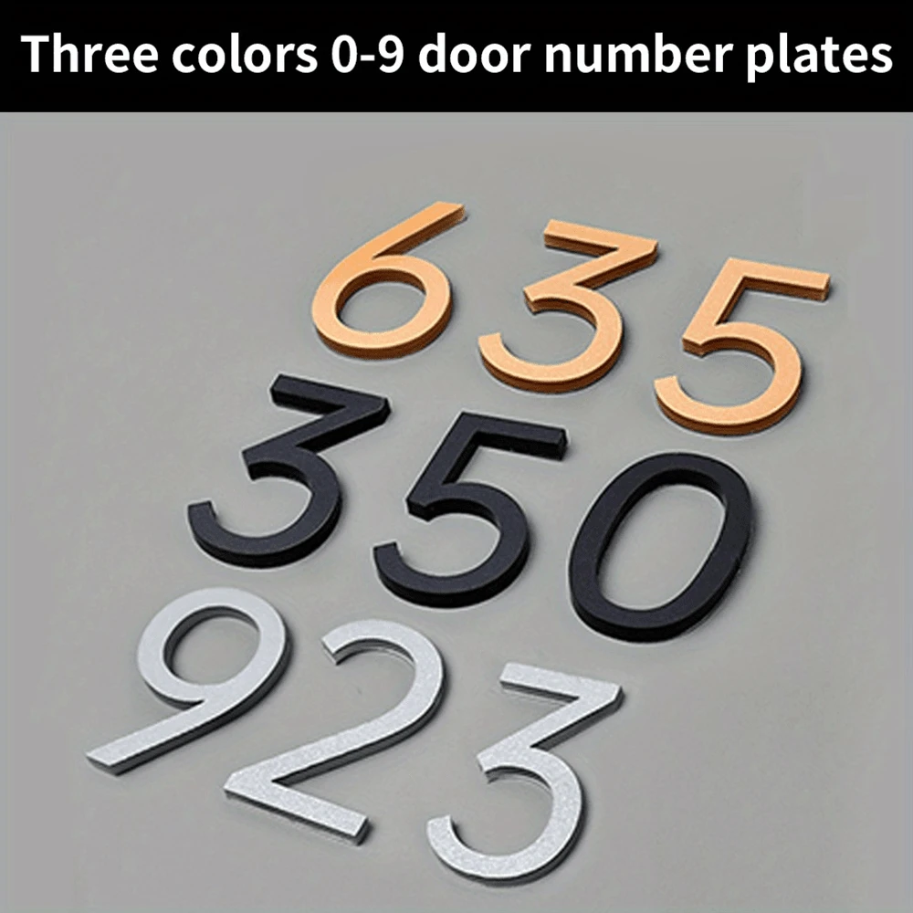 7 Cm Gold, Silver, Black, 0-9 Number House Number, Acrylic Mailbox Number, Office Door Number Sticker, Number Plate To Enhance The 3 Effect