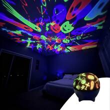 1pc New Atomic Bomb Base Projection Lamp, Stars & Moon Projection Light, USB Starry Sky Projector, Suitable For Holiday Gifts, Outdoor, Christmas, Halloween