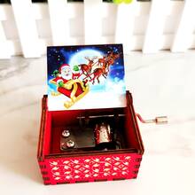 1个圣诞音乐盒，手持音乐盒，木质圣诞音乐盒，迷你复古雕刻音乐盒，圣诞装饰品，新年和圣诞节礼物，男女皆宜 - 彩色 - 查看 25