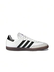 Adidas Samba Junior室内足球鞋，真皮鞋面，防滑橡胶外底，标准版型，耐穿舒适，系带设计，适合健身房、运动、学校训练和日常穿着，男女童均可穿着，白色 IF1944 - 白色 - 查看 3