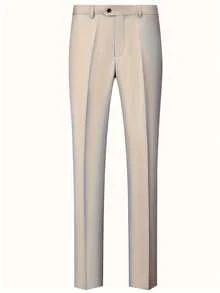 Men's Suit Elegant Men's Three-Piece Suit, Suitable As A Wedding Suit Or Business Suit. It Includes A Shawl Collar Suit Jacket, A Waistcoat And Matching Trousers, Featuring A Business Casual Style With A Solid Color, Simple And Sophisticated Design. Ideal For Occasions Such As Daily Casual Wear, Holiday Events, Business Settings, Weddings, Dances, And Commuting To Work, It Also Makes An Excellent Gift For Boyfriends Or Husbands. - 米色 - 查看 7