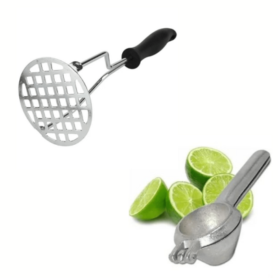 Espremedor de Batata + Espremedor de Limão em Inox kit Cozinha