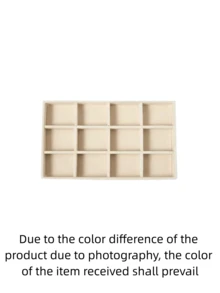1/8 Beige Desktop Jewelry Display Storage Box Elegant Stackable Velvet Jewelry Tray Storage Box - Christmas Gift For Family And Friends Portable Multi-Purpose Storage Box For Rings, Earrings And Necklaces - Beige - View 17
