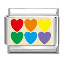 1PC Stainless Steel DIY Jewelry Accessory, Printed With Car Emblem, Heart, Rainbow, Moon, Devil's Eye Pattern, DIY Making Jewelry For Bracelet Necklaces Ring ,Modular Bracelet Components Can Be Freely Matched With Different Styles - Modules - View 15