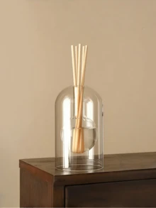 1 pieza de botella de aromaterapia de vidrio de estilo de lujo simple, para aromaterapia, difusor, perfume para el hogar, ambientador de casa, jarrón decorativo, decoración de habitación, jarrón de flores, jarrones de vidrio, para el hogar, perfume, regalos festivos, decoración, delicada botella de aromaterapia de vidrio, para la sala de estar, dormitorio, accesorios de fragancia elegante para el hogar