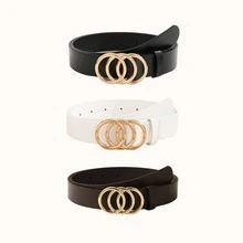 Bộ 3 chiếc thắt lưng thời trang trang trí bằng da giả cổ điển có khóa ba vòng cho nữ mùa hè, mùa thu, mùa đông, Halloween - Nhiều màu - Xem 15