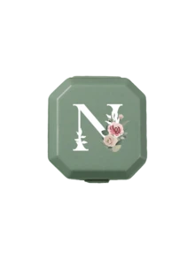 6-Compartment Portable Pill Box, Capsule Storage Case, Travel Medication Box, Pill Box, Mini Pill Box, With Floral Letter A-Z (Excluding Q/U), Pill Organizer, Travel Mini Pill Box, Moisture-Proof Pill And Vitamin Container, Medication Dispenser Organizer, Travel Home Camping Outdoor Hunting Medicine Storage Box, Pill Box, Pill Box, Medical Bag Travel Accessory Dorm Essential