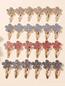 24个/套闪亮星星发夹，精心制作，缀以闪耀亮片，在阳光下熠熠生辉。耐用的金色发夹可轻松固定头发，无论是甜美公主风还是休闲日常造型，都能完美搭配，为您的发型增添活力与浪漫气息，是年轻女孩的理想配饰。 （关键词：发夹、发卡、发夹、女士发饰、头饰、发卡） - 彩色 - 查看 3