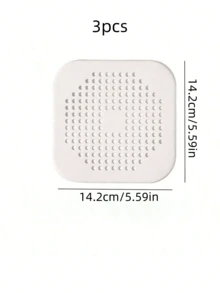 1 件带吸盘的排水毛发收集器，耐用硅胶方形淋浴排水盖，防止堵塞水槽过滤器，适合浴室、浴缸和厨房，浴室配件，夏季浴室装饰