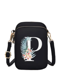 Ví cầm tay mini in chữ cái hoa cúc A-Z, túi đeo vai nhỏ hai khóa kéo với dây đeo điều chỉnh được, thích hợp đựng điện thoại, túi đeo tay, ví đựng tiền xu, ví đựng tiền mặt, ví dọc nhiều khóa kéo, lý tưởng cho chạy bộ, leo núi, du lịch, mua sắm, đạp xe và các hoạt động thể thao ngoài trời. Cũng là một món quà tuyệt vời cho Halloween, Giáng sinh và Lễ Tạ ơn. - Nhiều màu - Xem 26