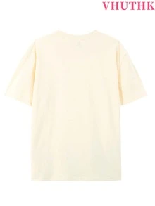 VHUTHK (220 Cotton T-Shirt) Men's Summer Round Neck Short Sleeve Casual Cotton Printed With Letter Print  I JUST GET FLY AND TRUST GOD - 米色3 - 查看 3