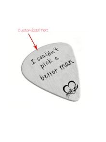 1pc Customized Stainless Steel Guitar Graphic Guitar Pick, Gift For Boyfriend/Girlfriend, Valentine's Day, Back To School