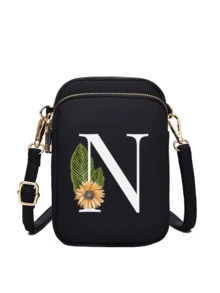 Ví cầm tay mini in chữ cái hoa cúc A-Z, túi đeo vai nhỏ hai khóa kéo với dây đeo điều chỉnh được, thích hợp đựng điện thoại, túi đeo tay, ví đựng tiền xu, ví đựng tiền mặt, ví dọc nhiều khóa kéo, lý tưởng cho chạy bộ, leo núi, du lịch, mua sắm, đạp xe và các hoạt động thể thao ngoài trời. Cũng là một món quà tuyệt vời cho Halloween, Giáng sinh và Lễ Tạ ơn. - Nhiều màu - Xem 15