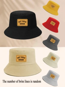 1 Piece Oasis Letter Printing Pattern Bucket Hat For Women Men Fisherman's Hats Sunscreen Windproof And Warm Suitable For Daily Leisure Black/White/Beige