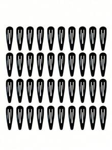 30/20/10 pezzi Fermagli per capelli a goccia d'olio di colore nero semplice per donne, accessori per capelli versatili alla moda adatti per abbinare il look quotidiano, mollette per capelli