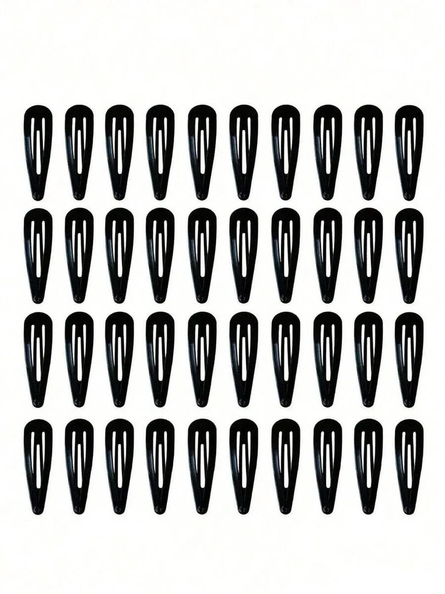 30/20/10 pezzi Fermagli per capelli a goccia d'olio di colore nero semplice per donne, accessori per capelli versatili alla moda adatti per abbinare il look quotidiano, mollette per capelli