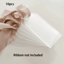 1pc Customized Text, Pink Ribbon, Blank Acrylic Arch Ribbon Wedding Seat Labels, Wedding Blank Arch Acrylic Place Cards, Frosted Transparent Wedding Reserved Sign Chair Acrylic Name Tags With Ribbon Table Setting Numbers Guest Names Dinner Party