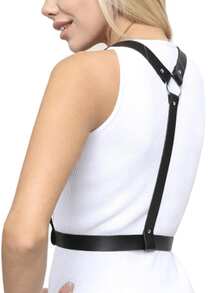 1 pieza Accesorio de mujer estilo Renacimiento, moda oscura y minimalista, de cuero PU, apto para fiesta de Halloween, uso diario, reuniones, compras