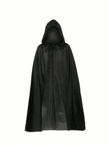 1pc Unisex Adult Black Halloween Hooded Cloak Cape Costume Cape Suitable For Adults,For Women Men Witch, Devil, Vampire, Elf And Reaper Costumes For Various Festivals And Performances, Medieval Style,Perfect For Stage Performances, Cosplay, And Parties - Black - View 7