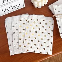 30/60 piezas Bolsas de regalo con estrellas doradas de 5.1x6.4 pulgadas, bolsas de papel kraft para compras, para aniversario, despedida de soltera, compromiso, San Valentín, boda, fiesta de cumpleaños - Multicolor - Ver 2