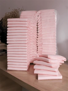 100pcs Leak-Proof Absorbent Dog Training Pads - Disposable Pet Pee Pads, Multiple Sizes, Suitable For Small Animals, Puppies, Cats And Dogs, Ideal For Labs, Bedrooms And Training Supplies, Hygienic Solution, Pet Waste Management | Leak-Proof Design | Durable Pet Product, Dog Training Pads - Pink - View 2