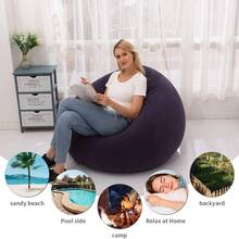 Inflatable Bean Bag Chair, Inflatable Camping Chair, Inflatable Slouchy Sofa, Inflatable Chair, Foldable Portable Inflatable Chair, Suitable For Living Room, Bedroom, Reading Room, Camping Equipment - Multicolor - View 2
