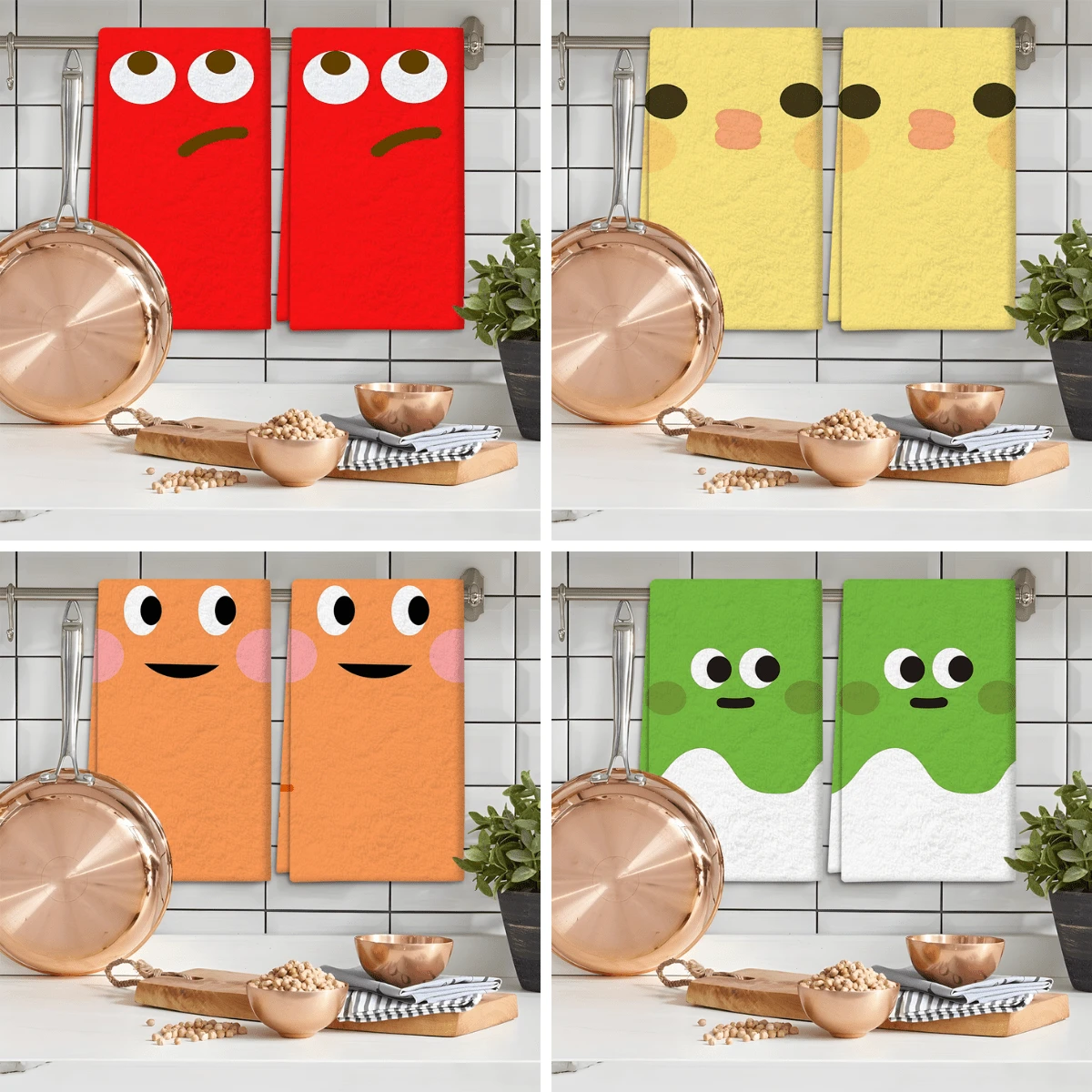 Zestaw 2/4 szt., ściereczki kuchenne, urocze, superchłonne ściereczki z mikrofibry z nadrukiem, ściereczki kuchenne do gotowania i pieczenia, ściereczki do naczyń, ściereczki do czyszczenia, ręczniki do rąk, bardzo miękkie i chłonne, wystrój kuchni, prezenty dla sąsiadów, matek, urodziny, parapetówka dla przyjaciół, niezbędne artykuły kuchenne, artykuły codziennego użytku - Wielokolorowe - Zobacz 1