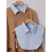 Chic Detachable Striped Collar Vest For Women - Pointed Lapel, Anti-Slip Design, Versatile Decor, Perfect For All Seasons, Machine Washable Polyester Knit With Built-In Chest Pad - Nhiều màu - Xem 10