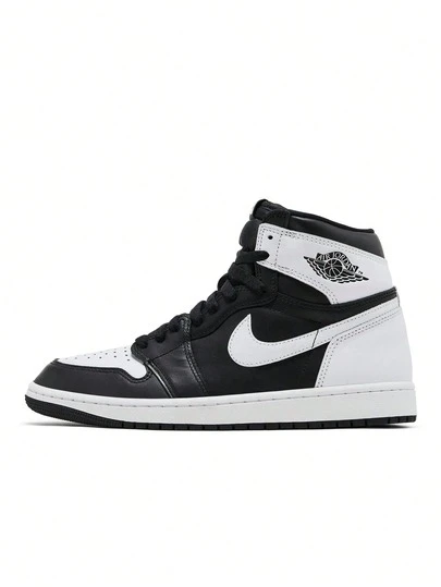 Jordan Air  Men Sneakers Casual Sports High-Top Cushioning Shock Absorption Premium Leather Classic Color Block Logo Street Gym Daily Comfortable Fit Black White DZ5485-010