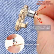 2/3/4/5/6/10 对裤腰收紧器，可调节腰带扣套装，用于牛仔裤的额外纽扣，用于裤子、牛仔裤、袖子的纽扣调节器（银色）可调节金属纽扣别针，用于牛仔裤和服装，时尚女孩的配饰