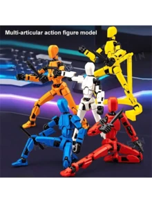 一套高可动人偶（包含3种手型和4种武器），全新DIY减压指尖玩具，幸运娃娃，桌面摆件，圣诞礼物（需自行组装和拆卸），圣诞节填充物 - 彩色 - 查看 4