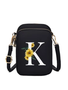 Ví cầm tay mini in chữ cái hoa cúc A-Z, túi đeo vai nhỏ hai khóa kéo với dây đeo điều chỉnh được, thích hợp đựng điện thoại, túi đeo tay, ví đựng tiền xu, ví đựng tiền mặt, ví dọc nhiều khóa kéo, lý tưởng cho chạy bộ, leo núi, du lịch, mua sắm, đạp xe và các hoạt động thể thao ngoài trời. Cũng là một món quà tuyệt vời cho Halloween, Giáng sinh và Lễ Tạ ơn. - Nhiều màu - Xem 18