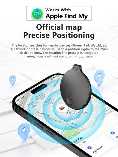 1 件全球追踪防丢失设备，迷你智能定位器，一键查找，远程查找，忘记通知，GPS 追踪器与“查找我的全球”平台兼容，适用于老人、儿童、宠物、汽车、钥匙、包袋，防止丢失和追踪，仅限 iOS